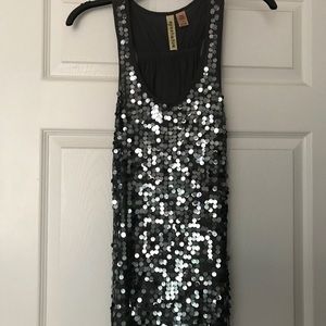 Silver sequin tank top